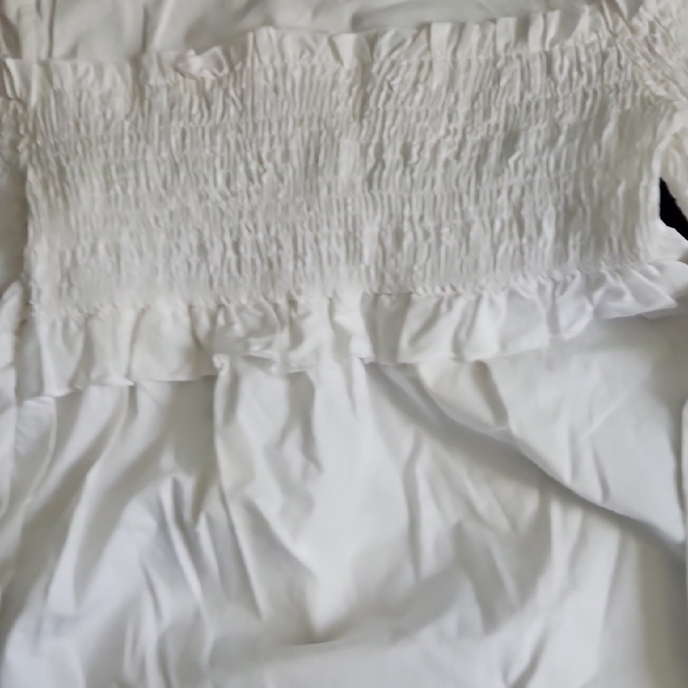 Maje White Smocked Blouse - Picture 4 of 16